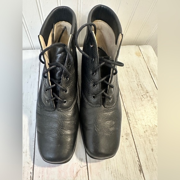 Ros Hommerson 7.5N Women’s Black Leather Lace-Up Comfort Ankle Boots #36560 main image 13